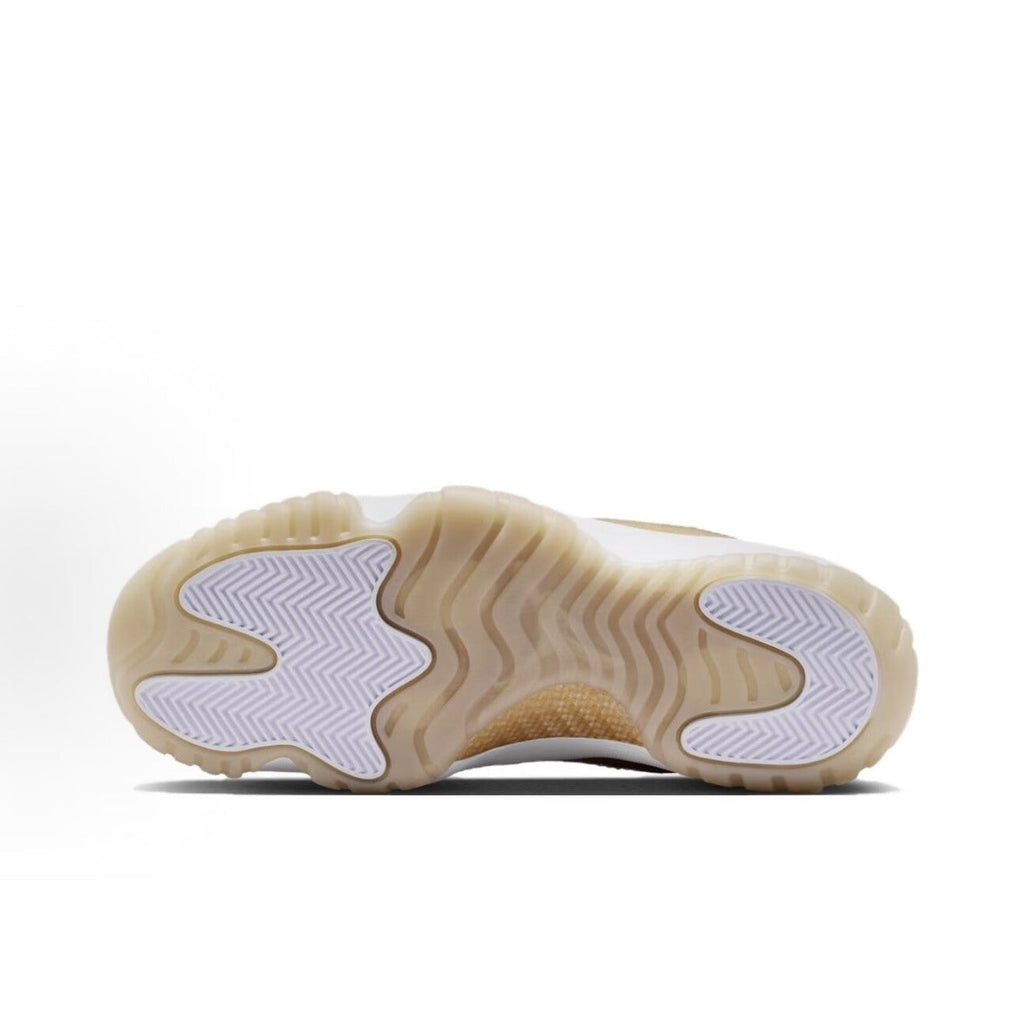Jordan Air Jordan 11 "Mother's Day" – Comfortable, soft, stylish, minimalist, and versatile; a classic low-top retro basketball sneaker for women, in white and gold.