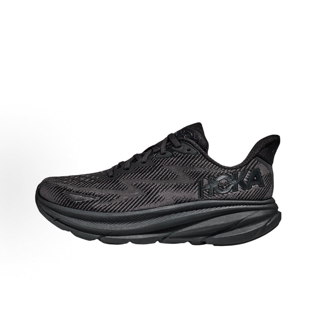 HOKA ONE ONE Clifton 9 Wide Men's Low-Top Marathon Training Running Shoes - Black