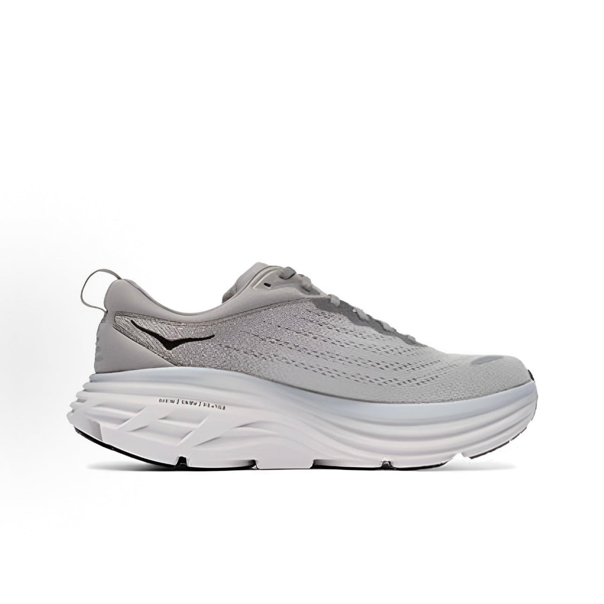 HOKA ONE ONE Bondi 8 Wide Men's Low-Top Running Shoes – Grey/Black (Wide Fit) – Suitable for Casual Wear and Urban Commuting