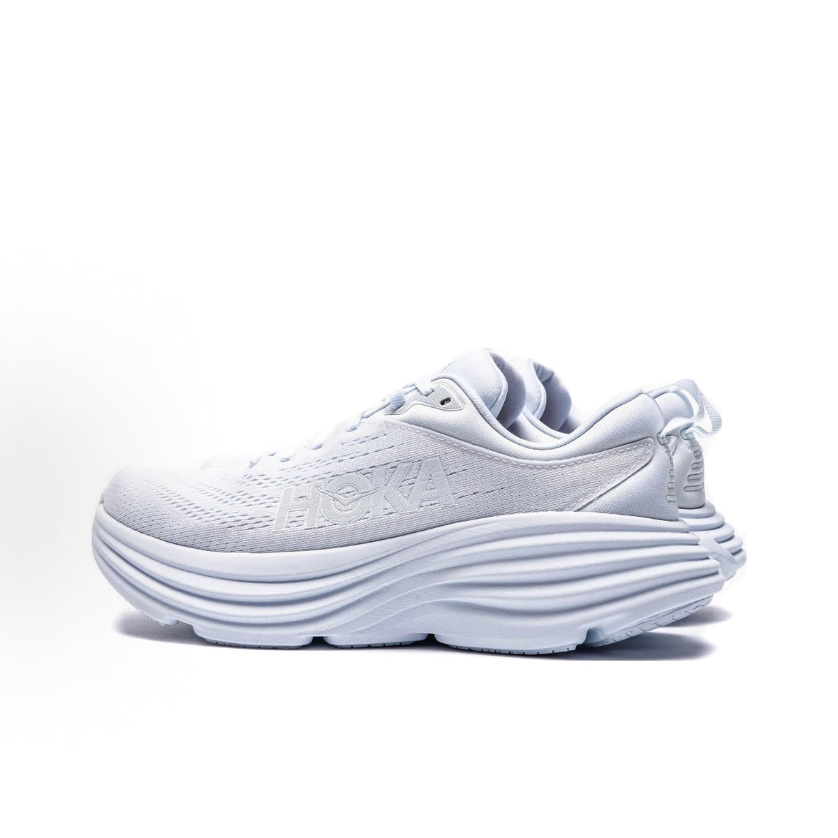 HOKA ONE ONE Bondi 8 Women's Low-Top Casual Running Shoes, Textile and Synthetic Leather, White